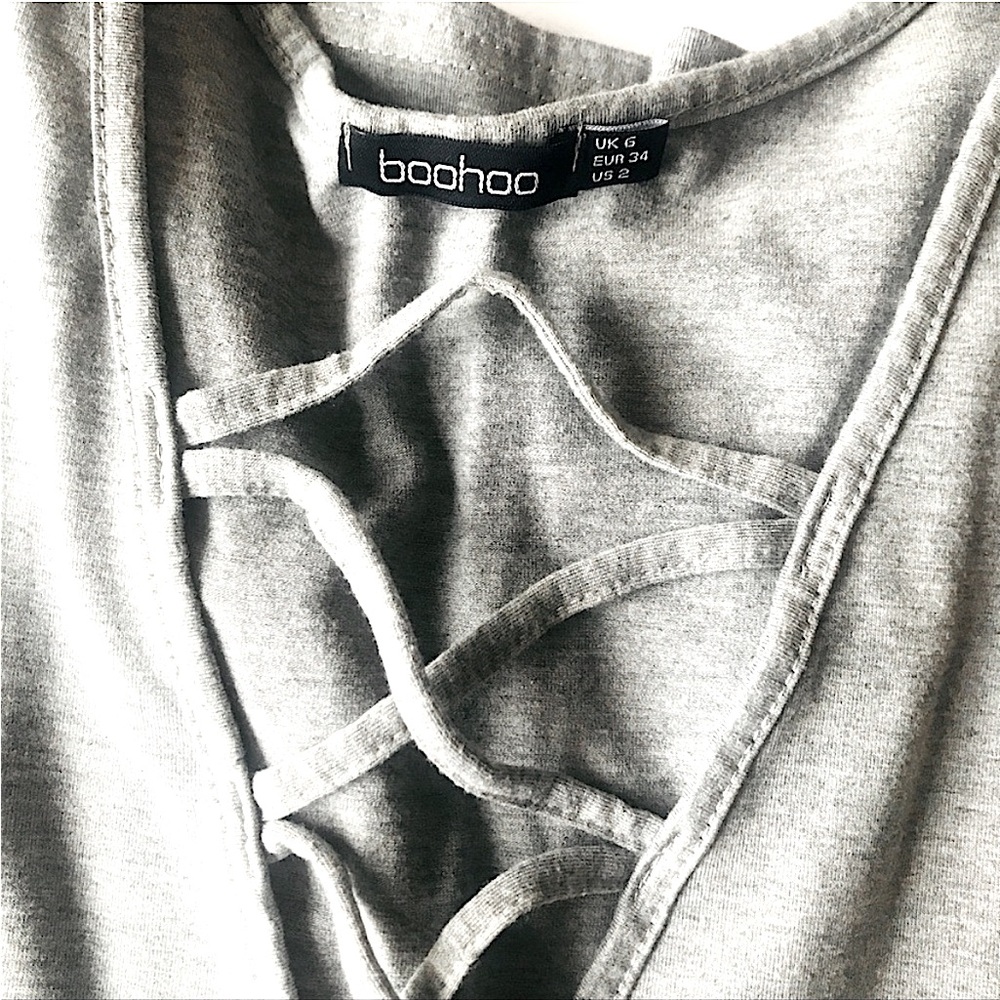 Boohoo Lattice Detail Long Sleeve Top - Picture 3 of 3